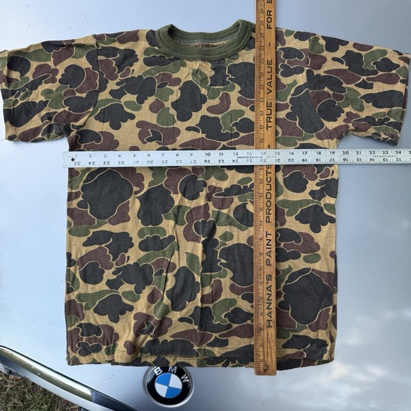 Vintage 70s Duck Camo SafTbak Raised Collar True Vintage T-shirt USA 19.5X26 - Picture 7 of 7